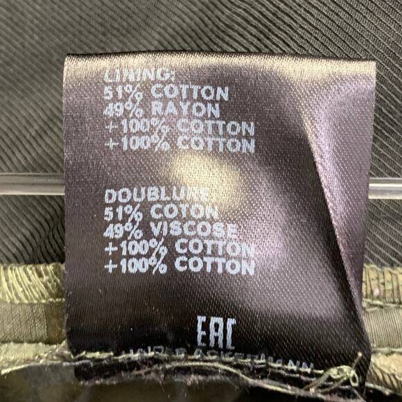 HAIDER ACKERMANN Size 32 Olive Checkered Linen Silk Cropped Casual Pants - Picture 6 of 7